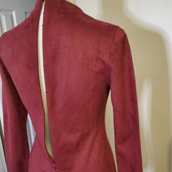 Red Suede Bodysuit - Picture 3 of 8